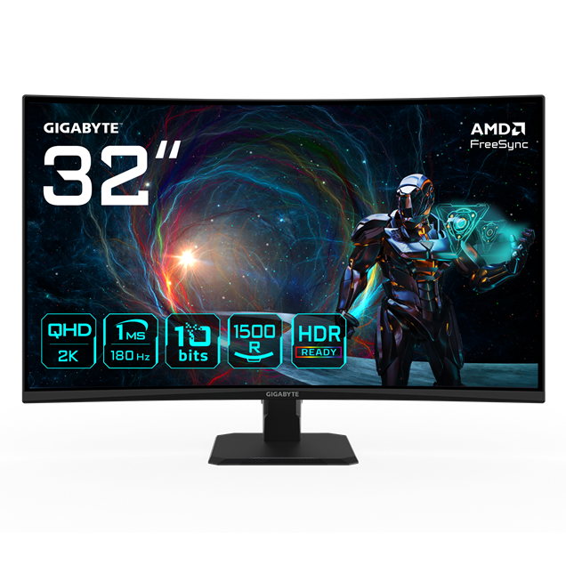 Gigabyte GS32QCA 32" 1440p (QHD) Curved Gaming Monitor - VA, 180Hz, 1ms, HDMI